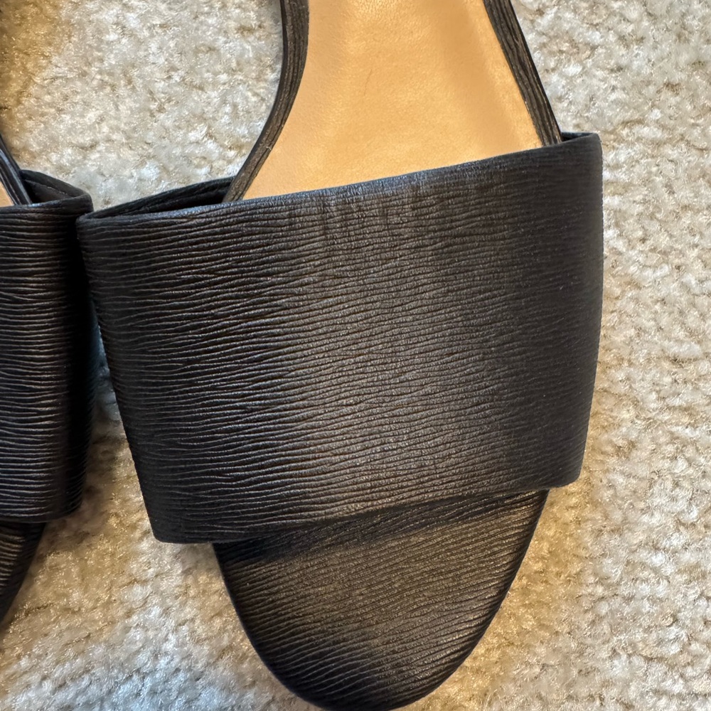Banana Republic Black Leather Slide Sandals View 3